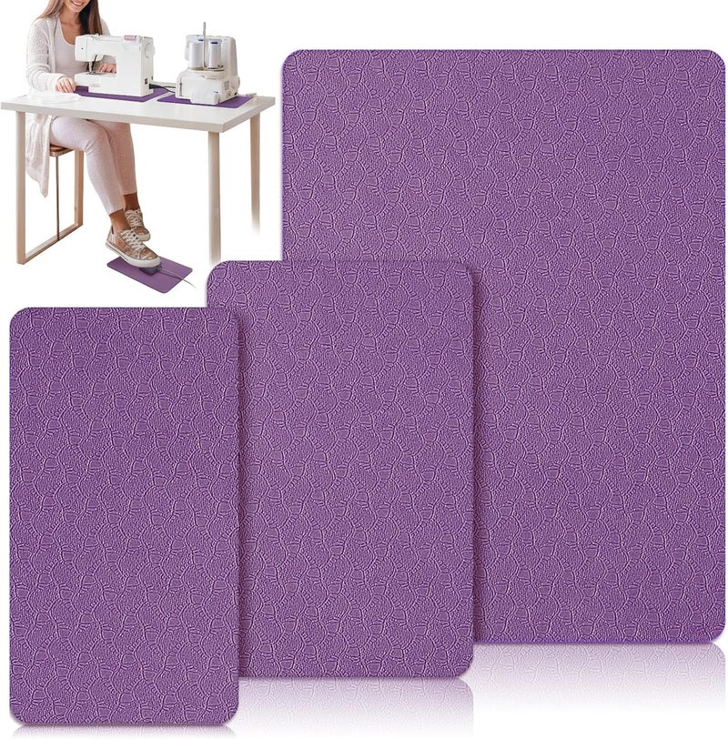 Udefineit 3PCS Sewing Machine Muffling Mats Set, 15 x 20in,14 x 9in,14 x 11in Sewing Machine Mats Reduce Vibration, Anti-Slip Rubber Sewings Pedal Pads, Christmas Sewers Present, Purple - Image 1